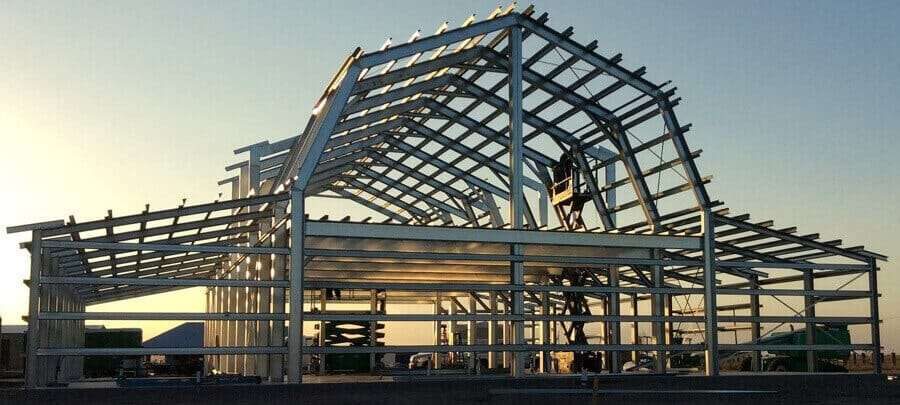 Steel frame silhouette at golden hour